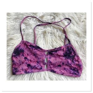 Jolyn Tomcat Bikini Swimsuit Top Purple Tie Dye Size 4X